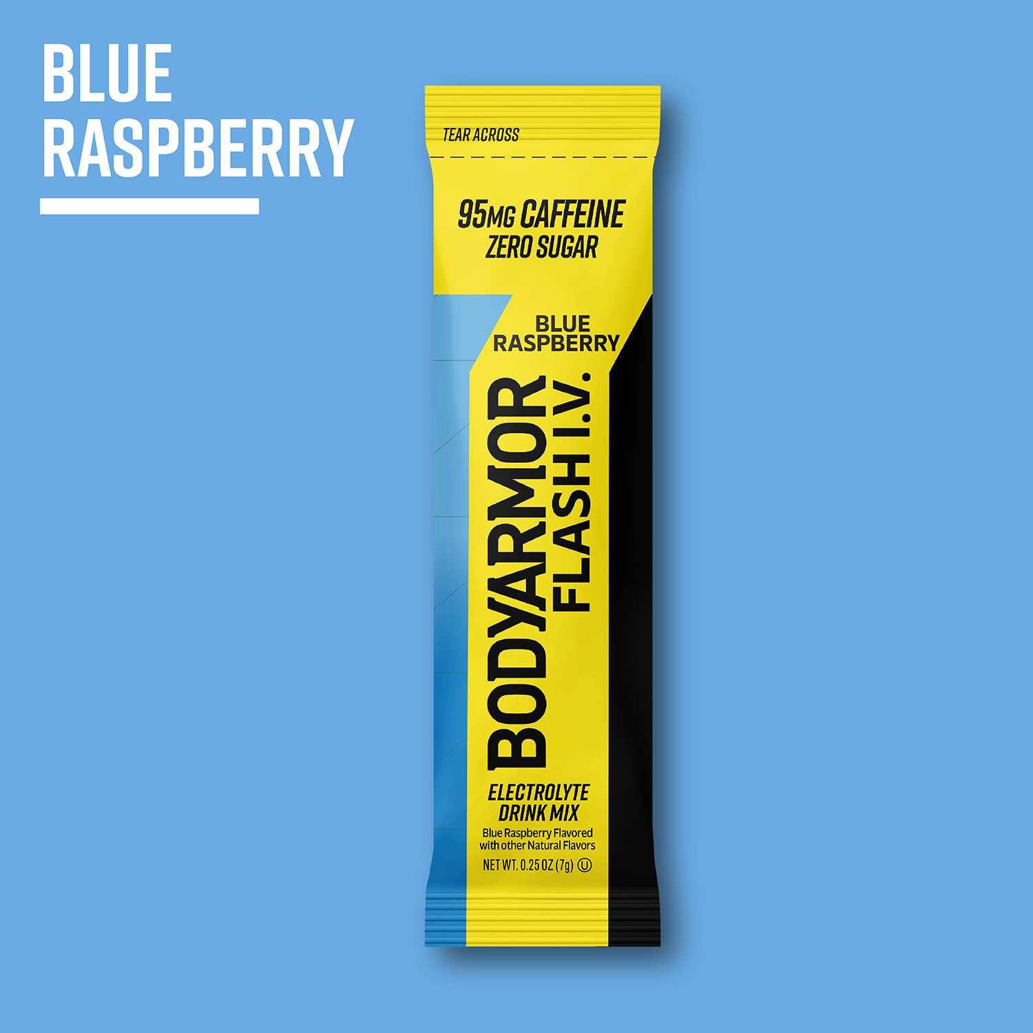 slide 3 of 4, BODYARMOR Zero Sugar Caffeine Blue Raspberry Flash IV Pouches - 6 ct, 6 ct, 0.26 oz