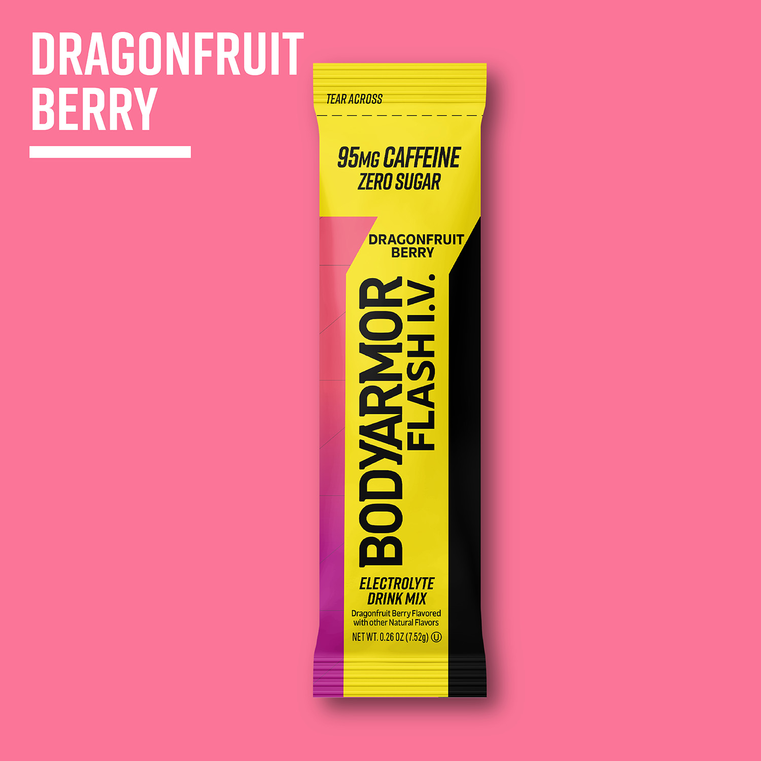 slide 3 of 4, BODYARMOR Zero Sugar Caffeine Dragonfruit Berry Flash IV Drink Pouches, 6 ct, 0.26 oz