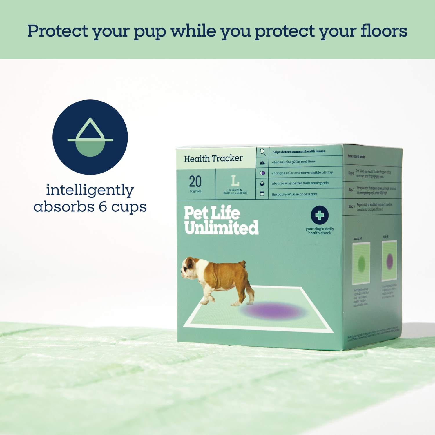 slide 3 of 8, Pet Life Unlimited Dog Pads, Health Tracker, 20ct, 20 ct