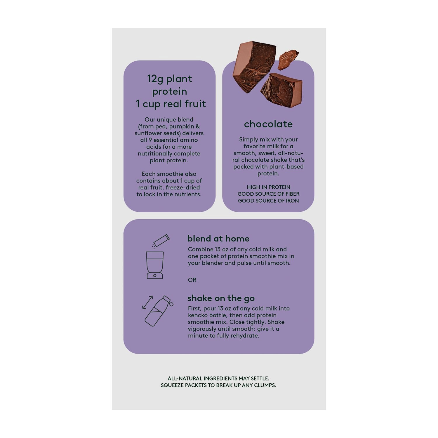 slide 3 of 4, Kencko Chocolate Instant Fruit & Veggie Protein Drink Mix, 4.9 Oz, 4 ct