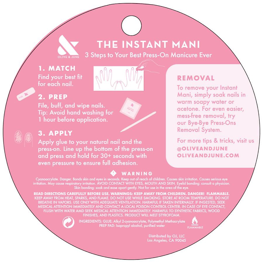 slide 2 of 4, Olive & June The Instant Mani Press-On Nails Squoval Short, 1 ct