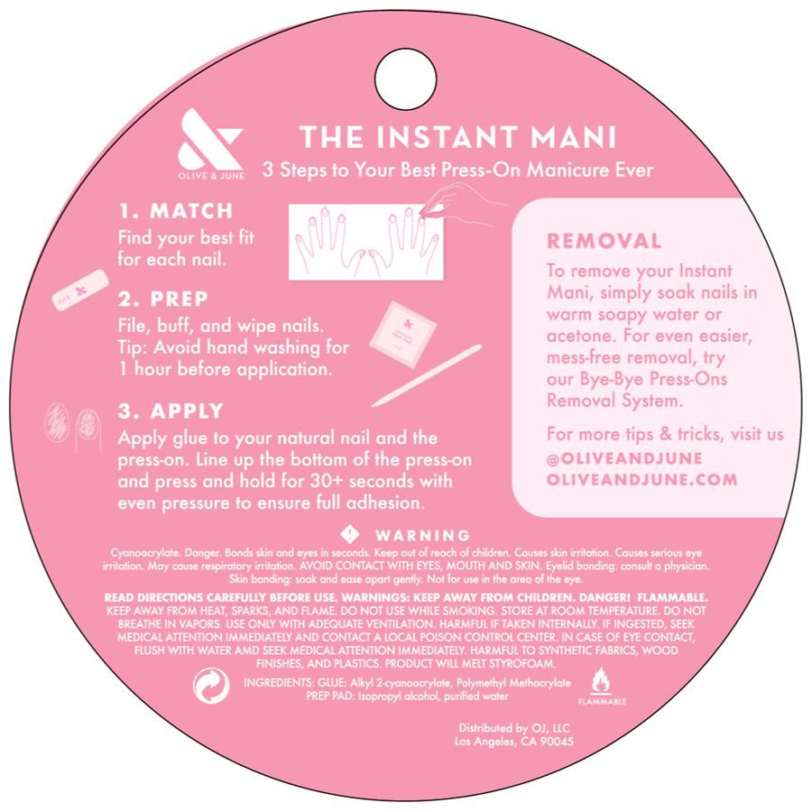 slide 2 of 5, Olive & June Press-On Fake Nails - XS Round - Sheer Lavender Shimmer - 42ct, 42 ct