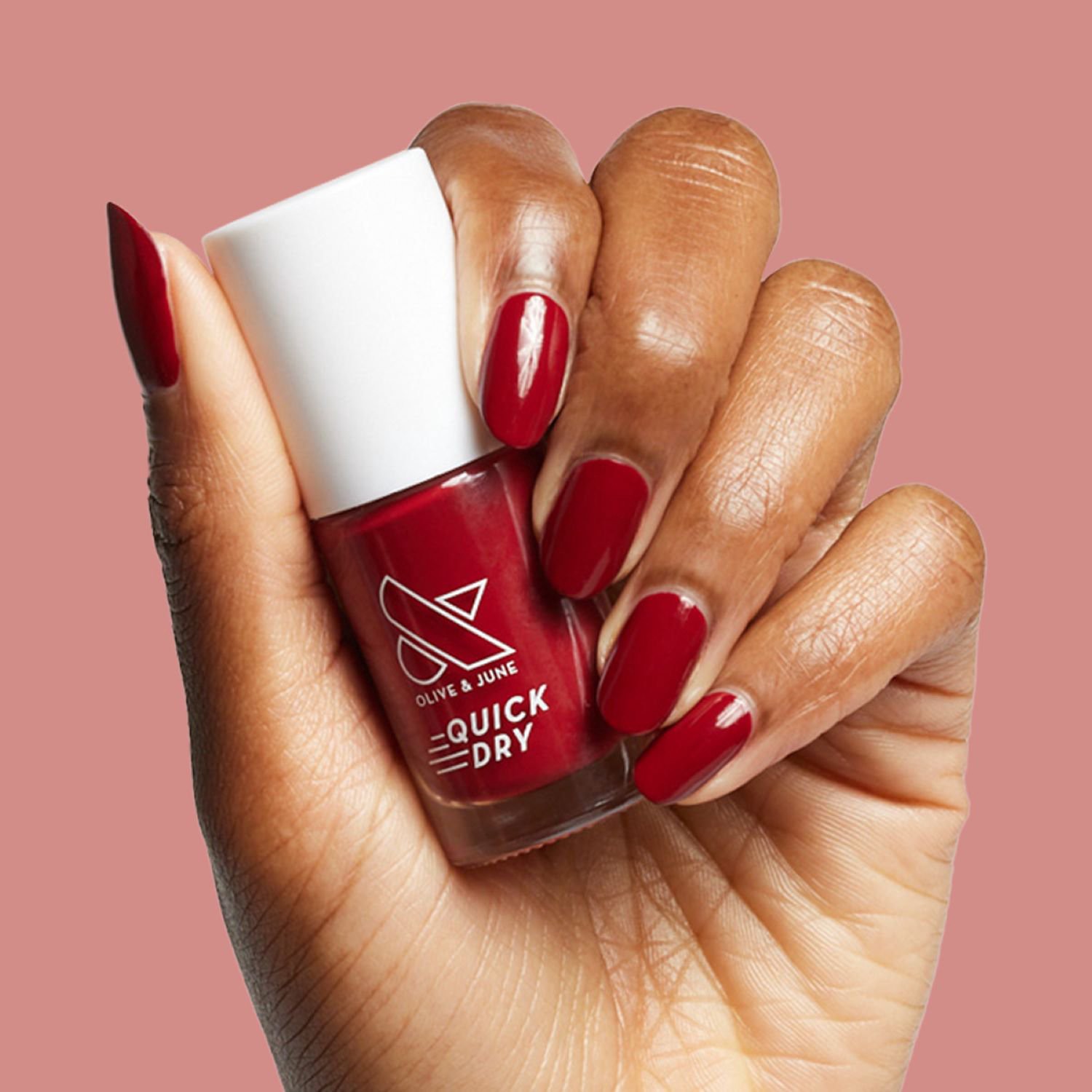 slide 4 of 5, Olive & June Quick Dry Nail Polish, Brick, 0.3 oz