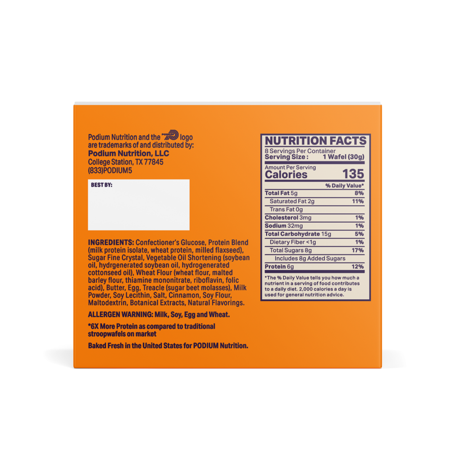 slide 2 of 3, PODIUM Protein Stroopwafel Cookie 8ct, 8 ct