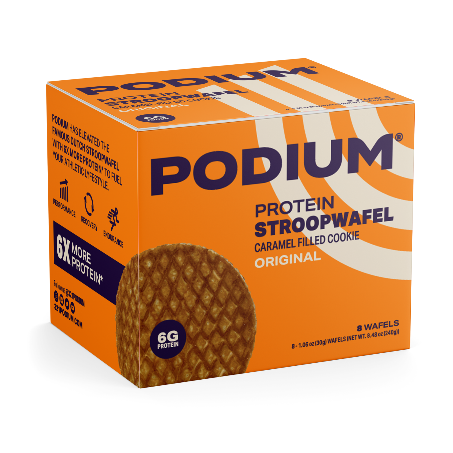 slide 1 of 3, PODIUM Protein Stroopwafel Cookie 8ct, 8 ct