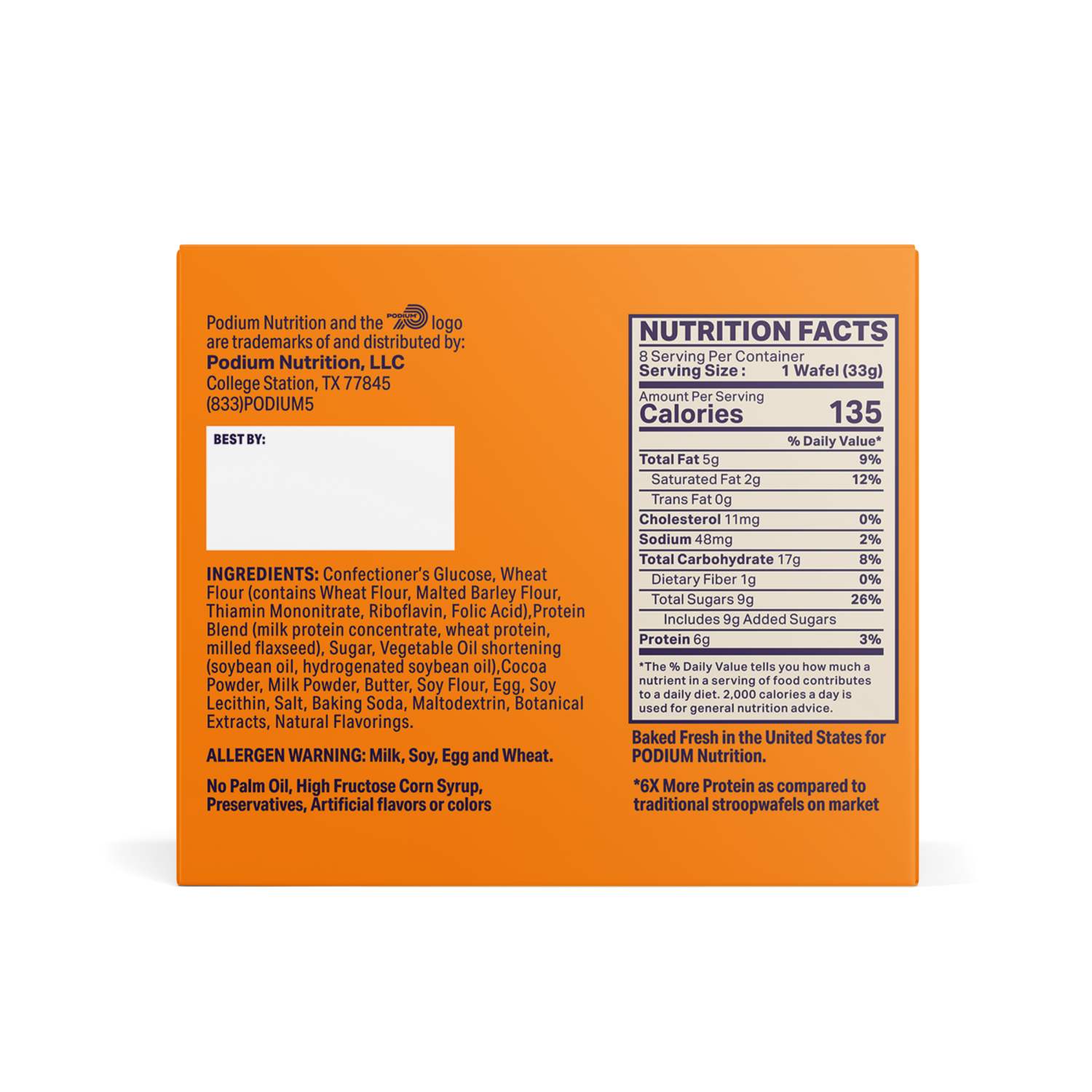 slide 2 of 3, PODIUM Protein Stroopwafel Chocolate Brownie Cookie 4pk, 4 ct