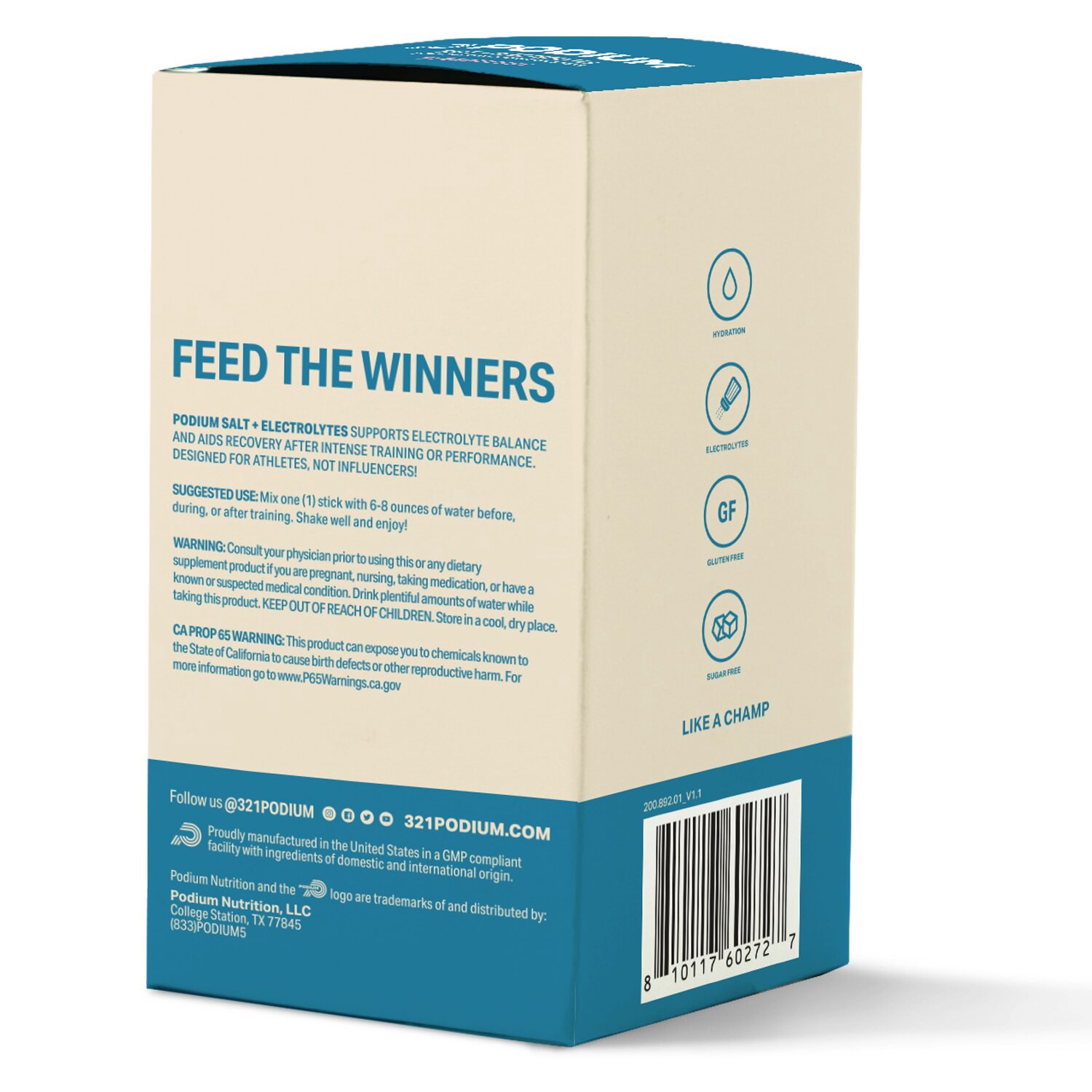 slide 2 of 3, NON BRAND Podium Salt+electrolytes Tropical Lime, 6 ct