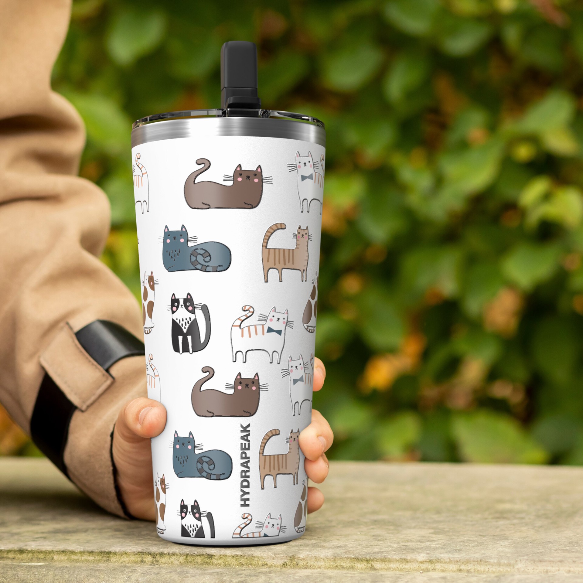 slide 2 of 2, Hydrapeak Grande, Cat Print, 25 Oz, 1 ct