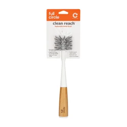 Full Circle Clean Reach Replaceable Bottle Brush - White