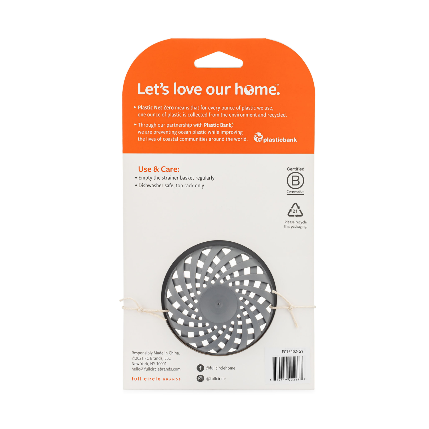 slide 2 of 4, Full Circle Sinksational Sink Strainer with Pop-Out Stopper 1 ea, 1 ct