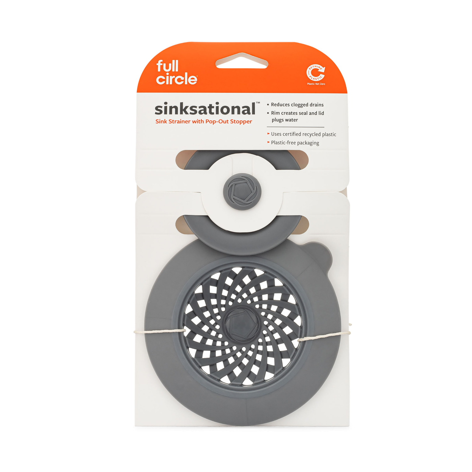 slide 1 of 3, Full Circle Sinksational Sink Strainer with Pop-Out Stopper 1 ea, 1 ct