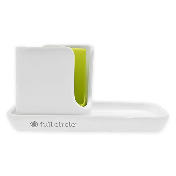 slide 1 of 4, Full Circle Market Stash Ceramic Sink Caddy - White, 1 ct