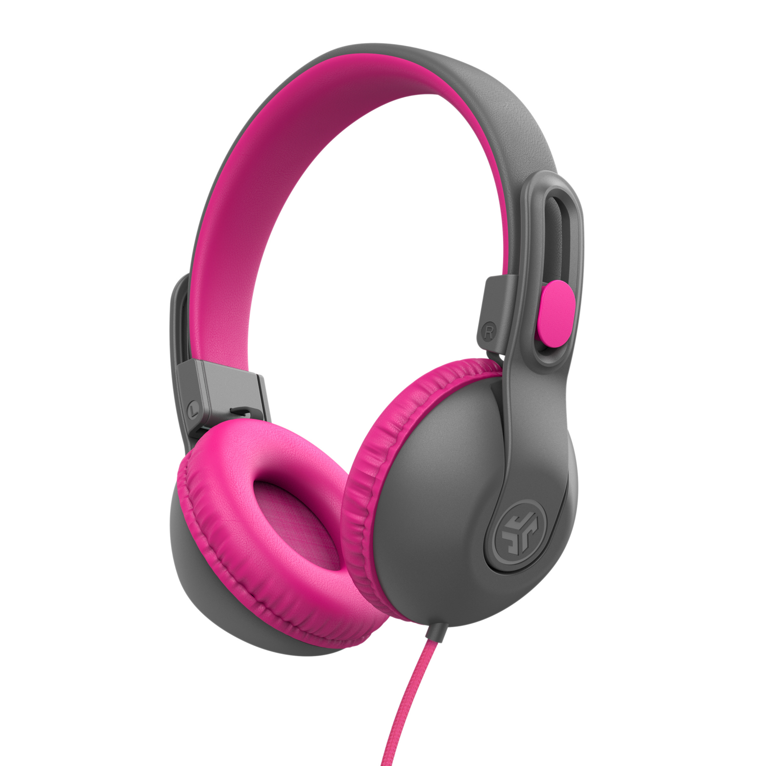 slide 1 of 2, Jlab Jbuddies Studio 2 Wired Headphones - Gray / Pink, 1 ct