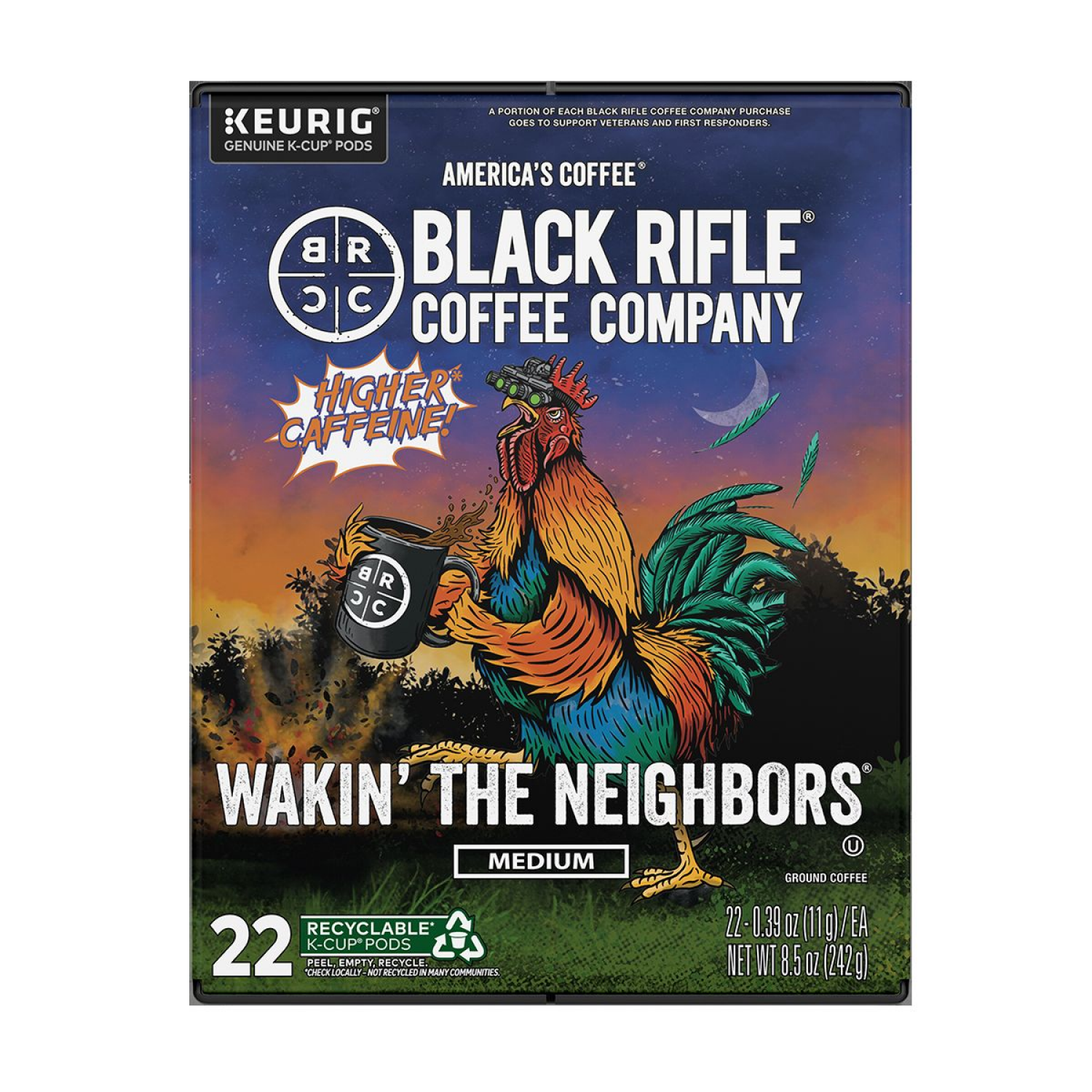 slide 1 of 2, Black Rifle Coffee Wakin The Neighbors 22 Count Pods, 22 ct