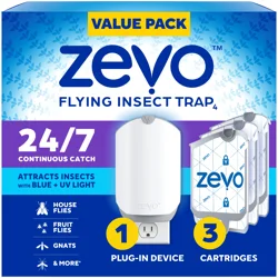 Zevo Flying Insect Trap & 3 Cartridge Starter Kit