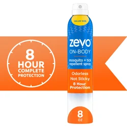 Zevo On Body Mosquito Repellent + Tick Repellent - Bug Spray - Aerosol Spray 8 Oz