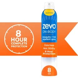 Zevo On Body Mosquito Repellent + Tick Repellent - Bug Spray - Aerosol Spray 8 Oz