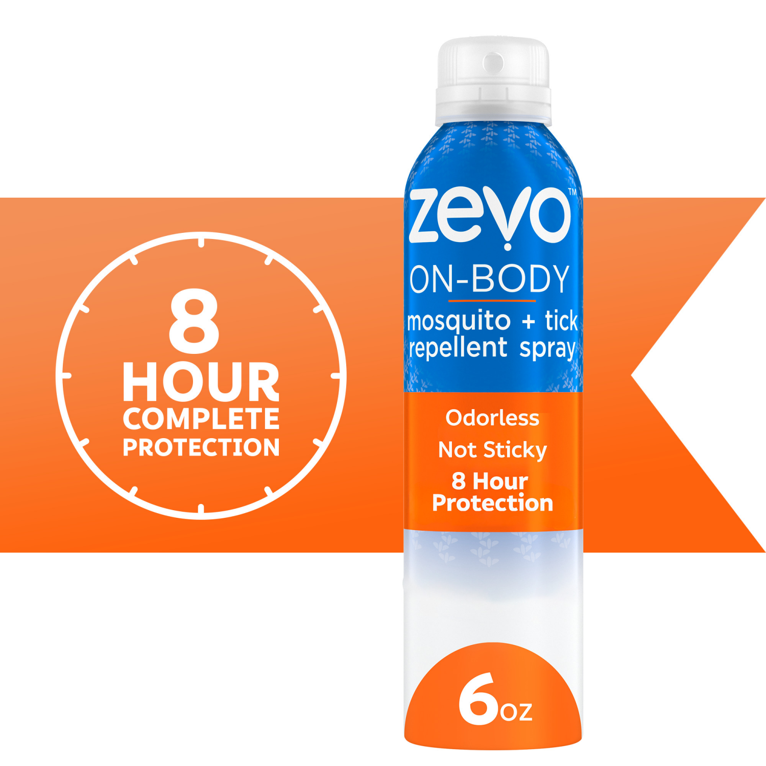 slide 1 of 8, Zevo On-Body Mosquito + Tick Repellent Aerosol Spray (8oz, Value Size), 8 oz