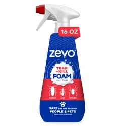Zevo Trap & Kill Foam Insect Killing Spray: Bug Spray For Home Use - Versatile Roach, Spider And Ant Killer - With Essential Oils - For Indoor & Outdoor Use - One 16oz Spray Foam