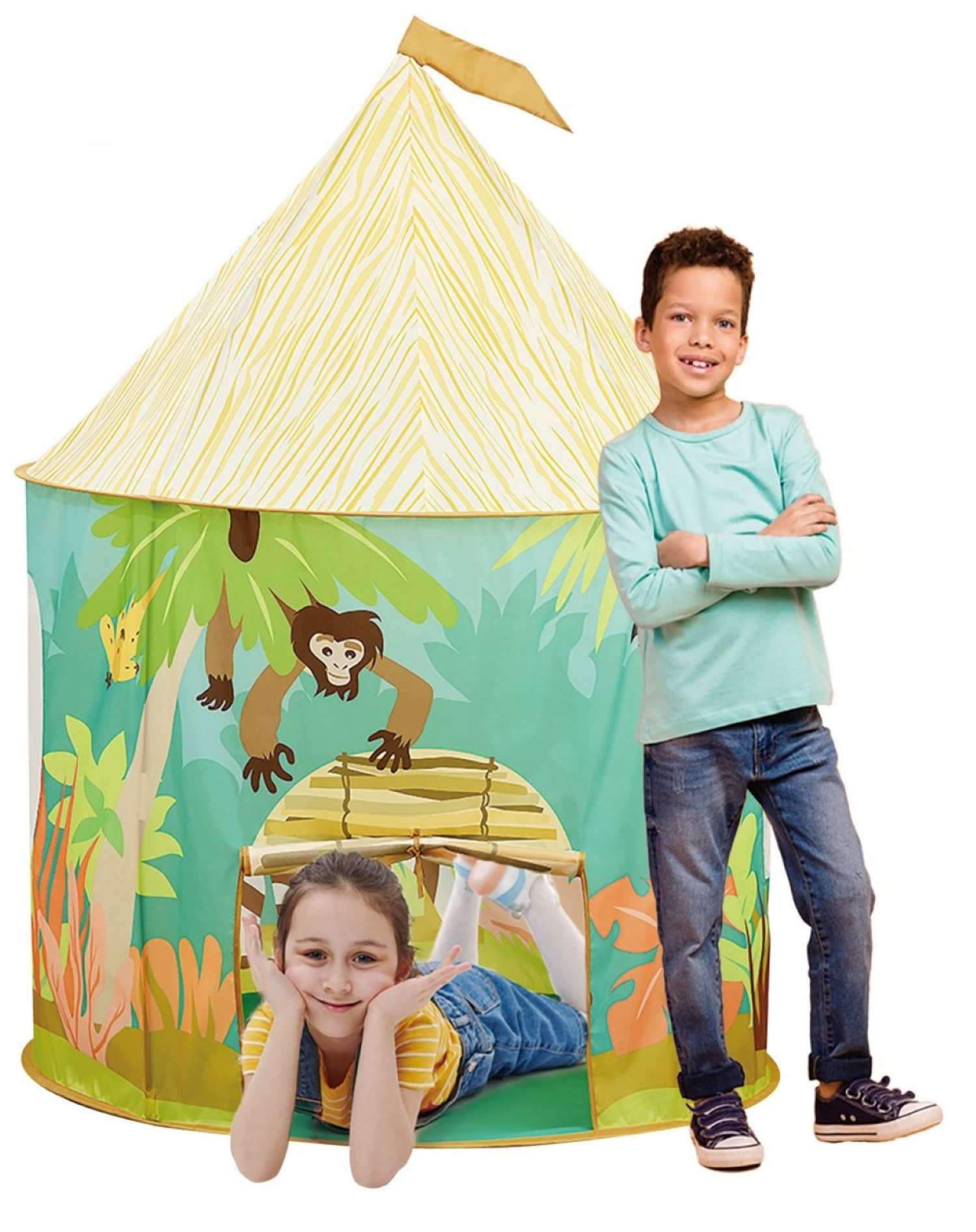 slide 1 of 1, Funplay Light Up Play Tent - Monkey, 1 ct