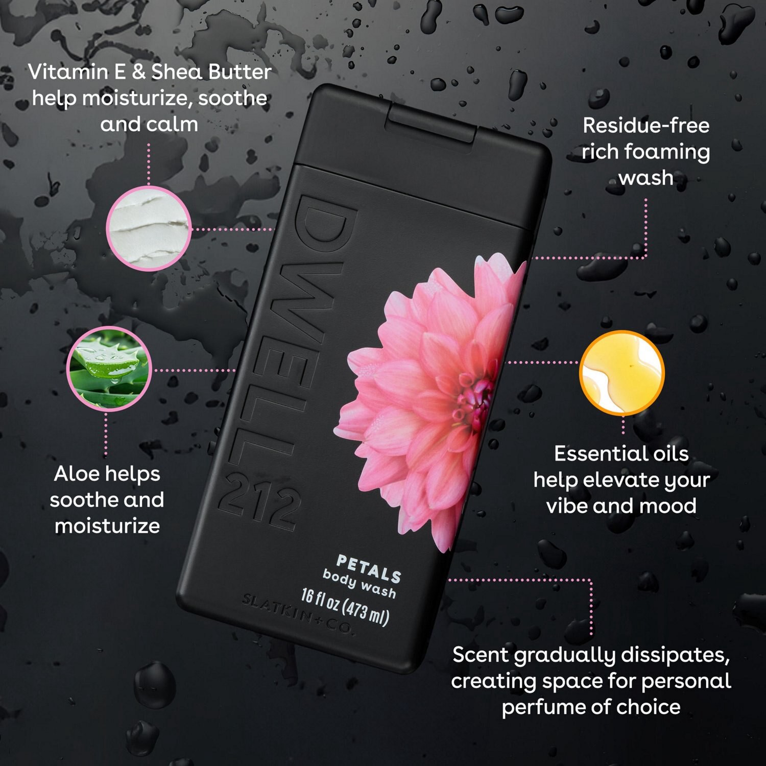 slide 3 of 4, DWELL 212 Dwell Body Wash, Petals, 16 Oz, 16 oz