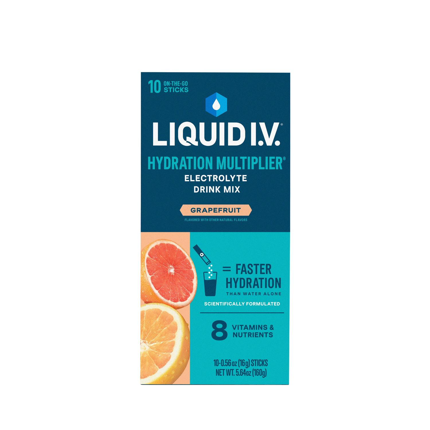 slide 1 of 1, Liquid I.V. Hydration Multiplier Electrolyte Drink Mix - Grapefruit- 10 ct, 10 ct
