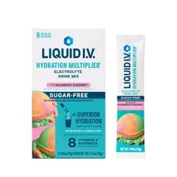 Liquid I.V. Sugar Free Rainbow Sherbet Carton - 6 ct