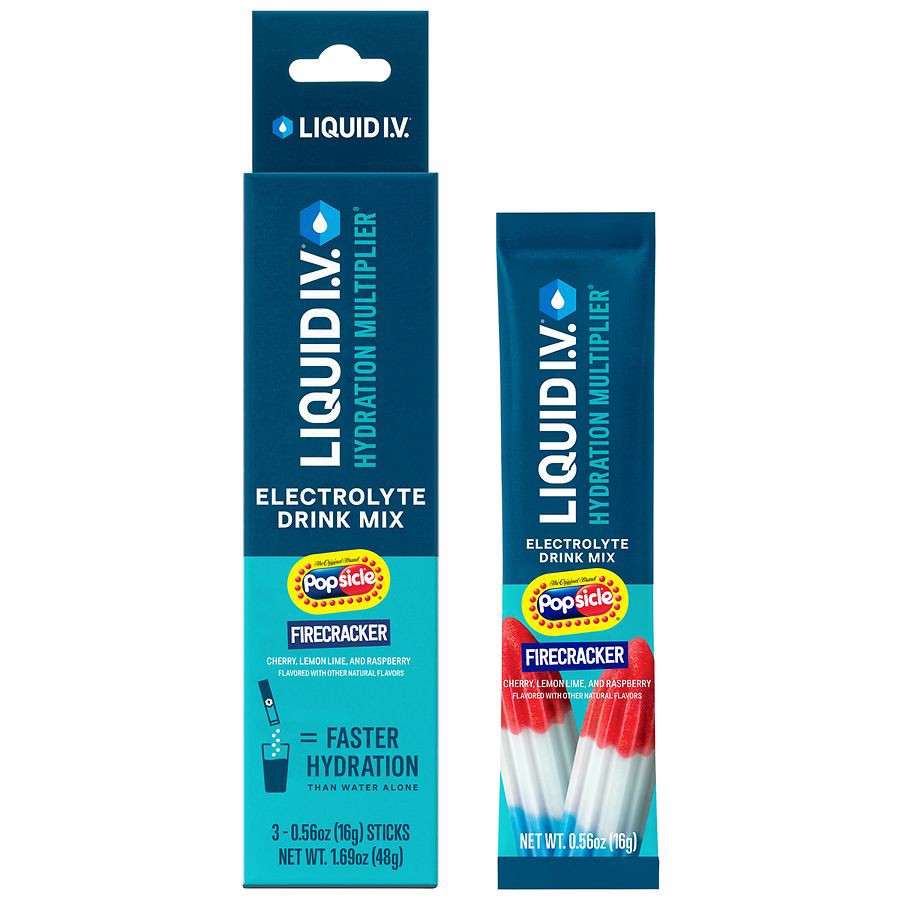 slide 5 of 5, Liquid I.V. Hydration Multiplier Electrolyte Drink Mix Popsicle Firecracker, 3 ct