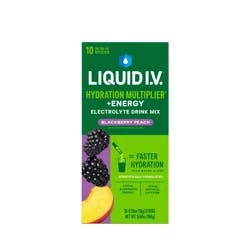 Liquid I.V. Hydration Multiplier Vegan Powder Electrolyte Supplements - Blackberry Peach - 0.56oz/10ct