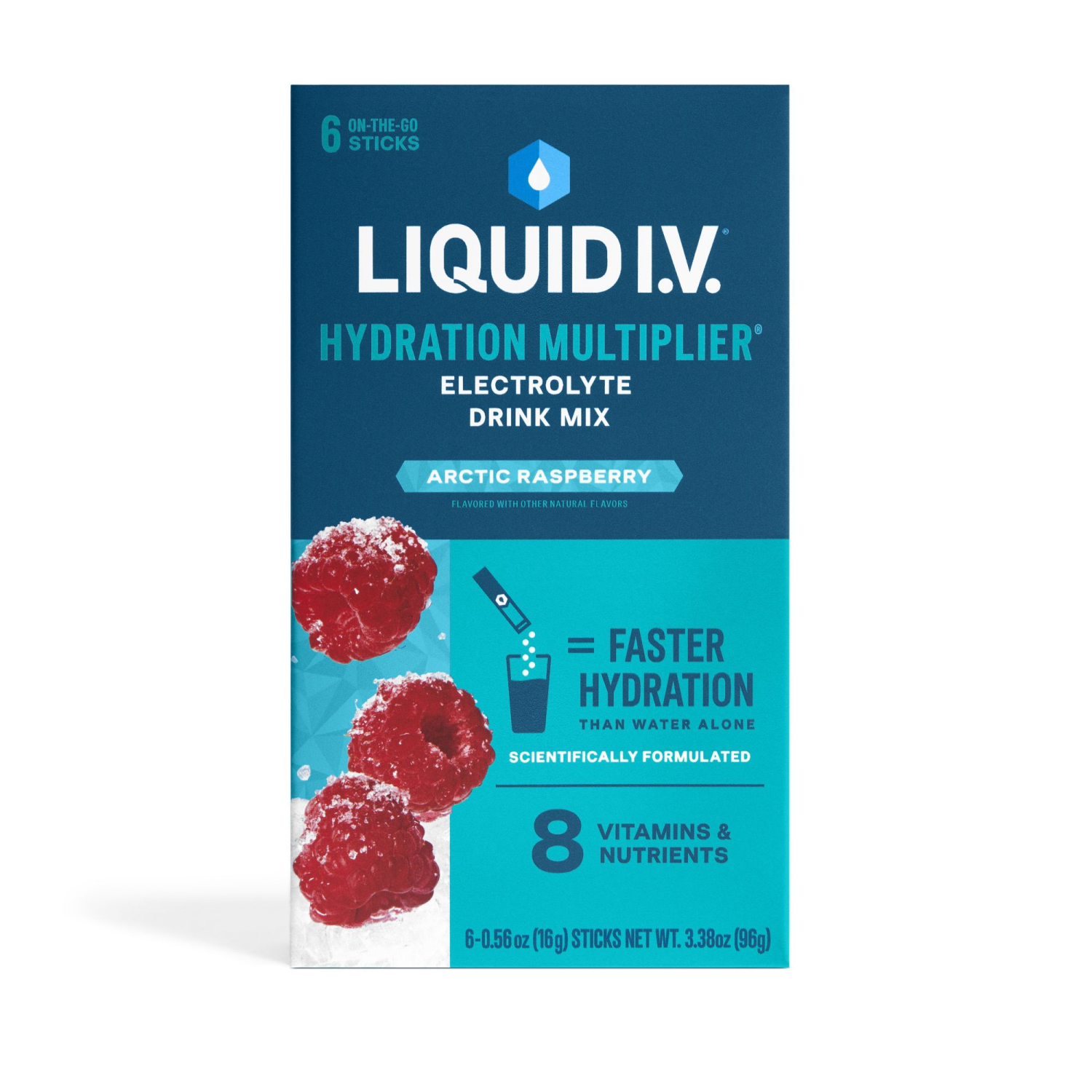 slide 1 of 2, Liquid I.V. Hydration Multiplier Arctic Raspberry Electrolyte Drink Mix 6 - 0.56 oz Sticks, 6 ct