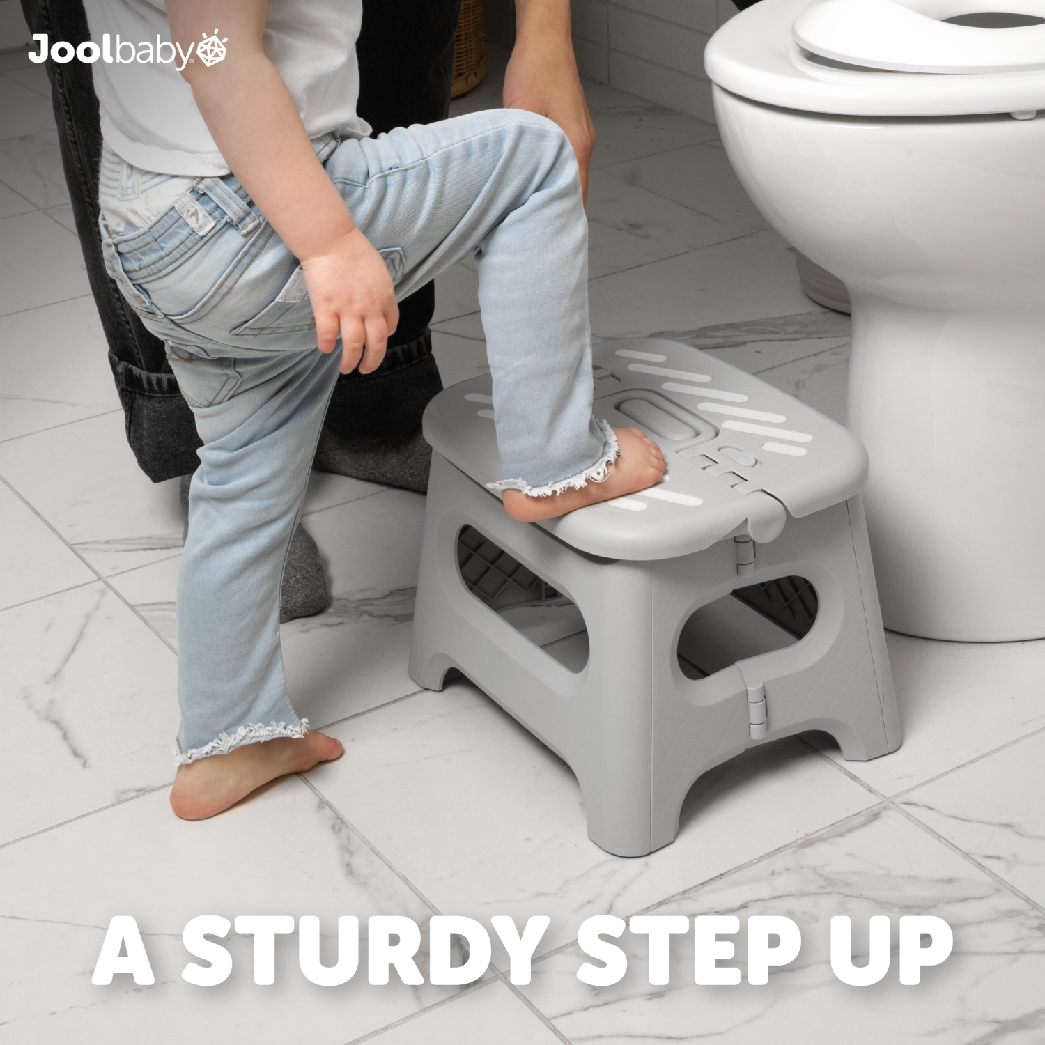 slide 1 of 1, JOOL BABY Jool Lock & Step Folding Step Stool Gray, 1 ct