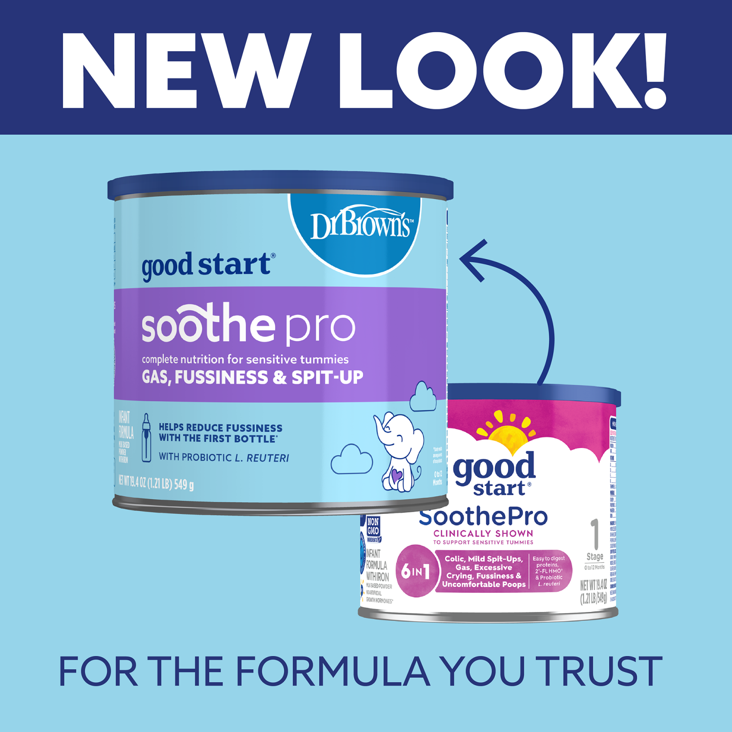 slide 5 of 6, Dr. Brown's Good Start, Dr. Brown's Soothe Pro, Baby Formula Powder, 30.6 oz., 30.6 oz
