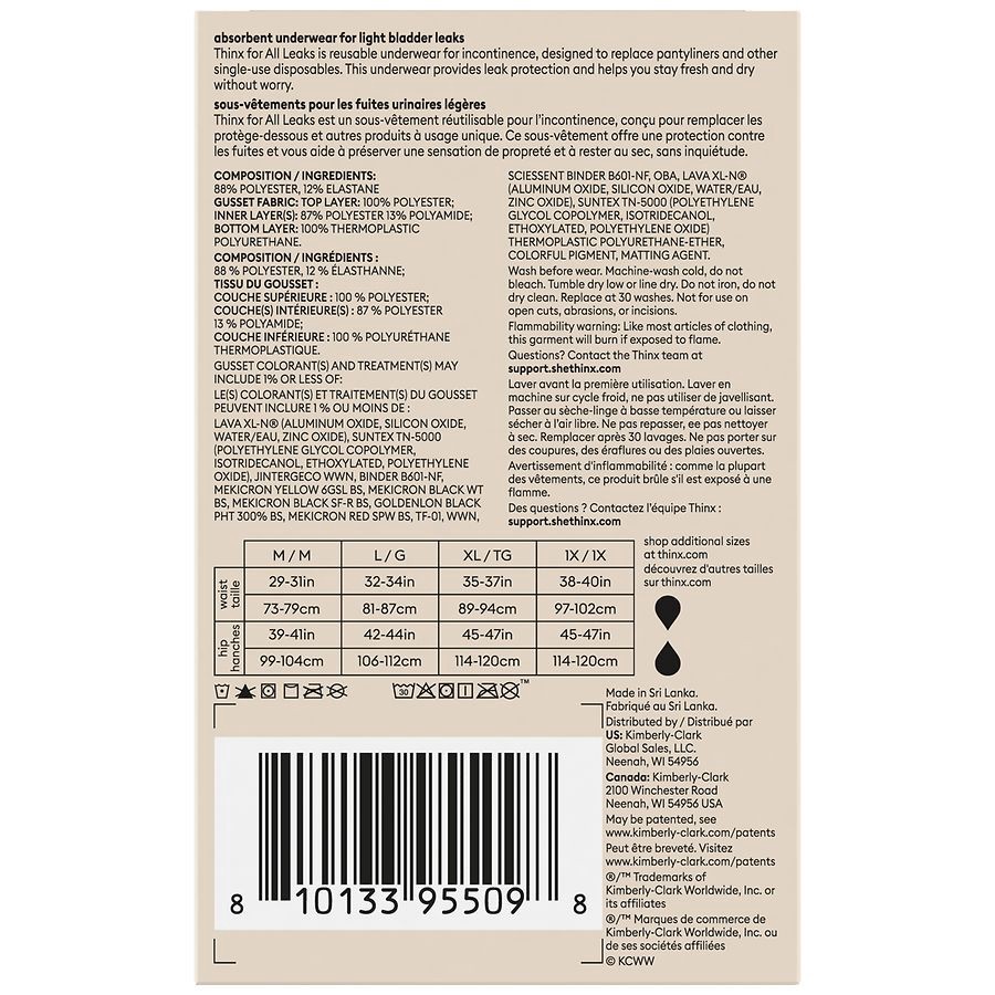 slide 3 of 5, Thinx for all Leaks Hi Waist Reusable Underwear Large 1 ea, 1 ct