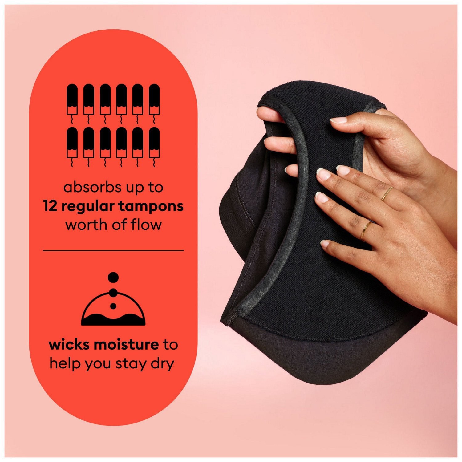 slide 7 of 7, Thinx Teens Black Leakproof Bikini Underwear Large 1 ea, 1 ct