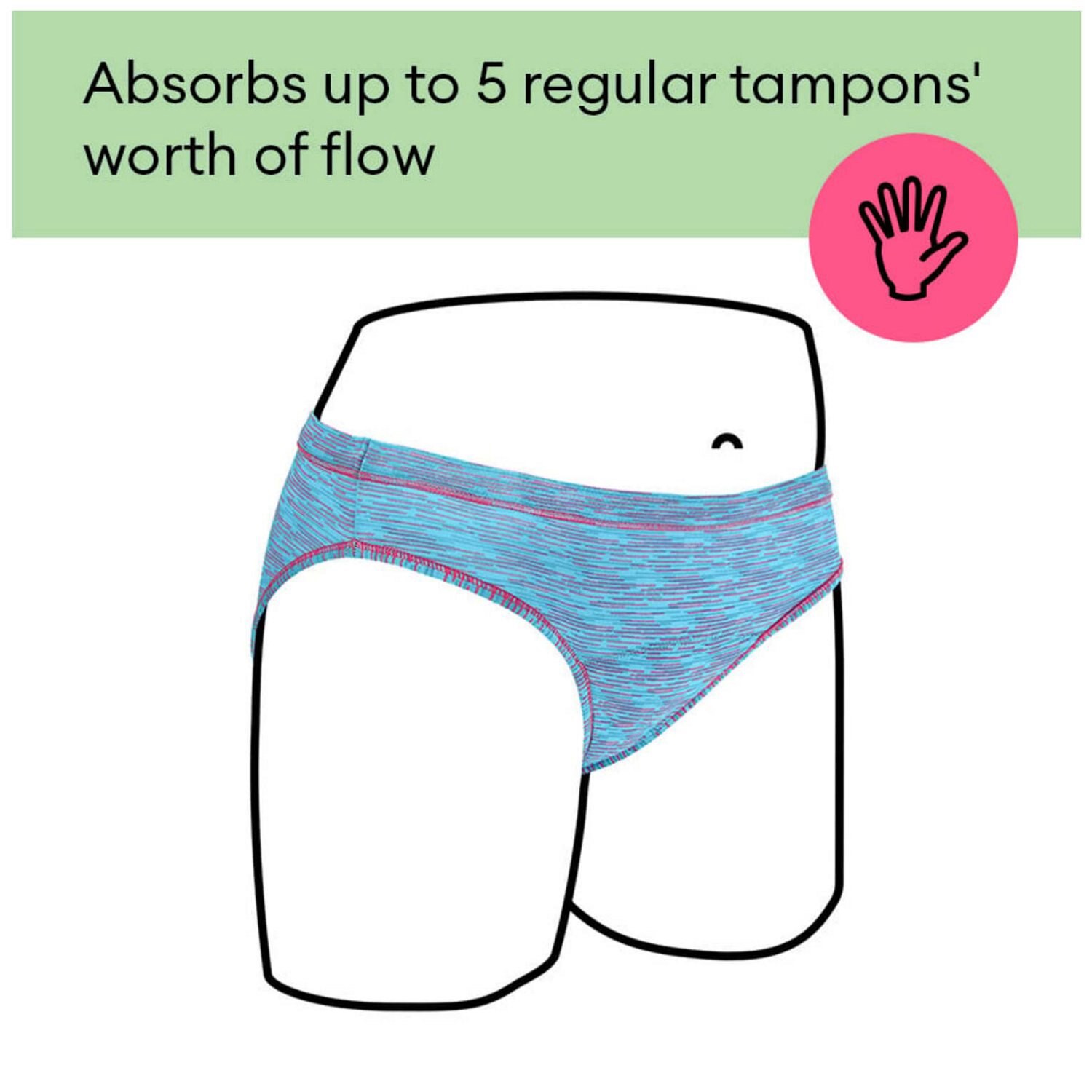 slide 6 of 6, Thinx Teens Black Leakproof Bikini Underwear Medium 1 ea, 1 ct