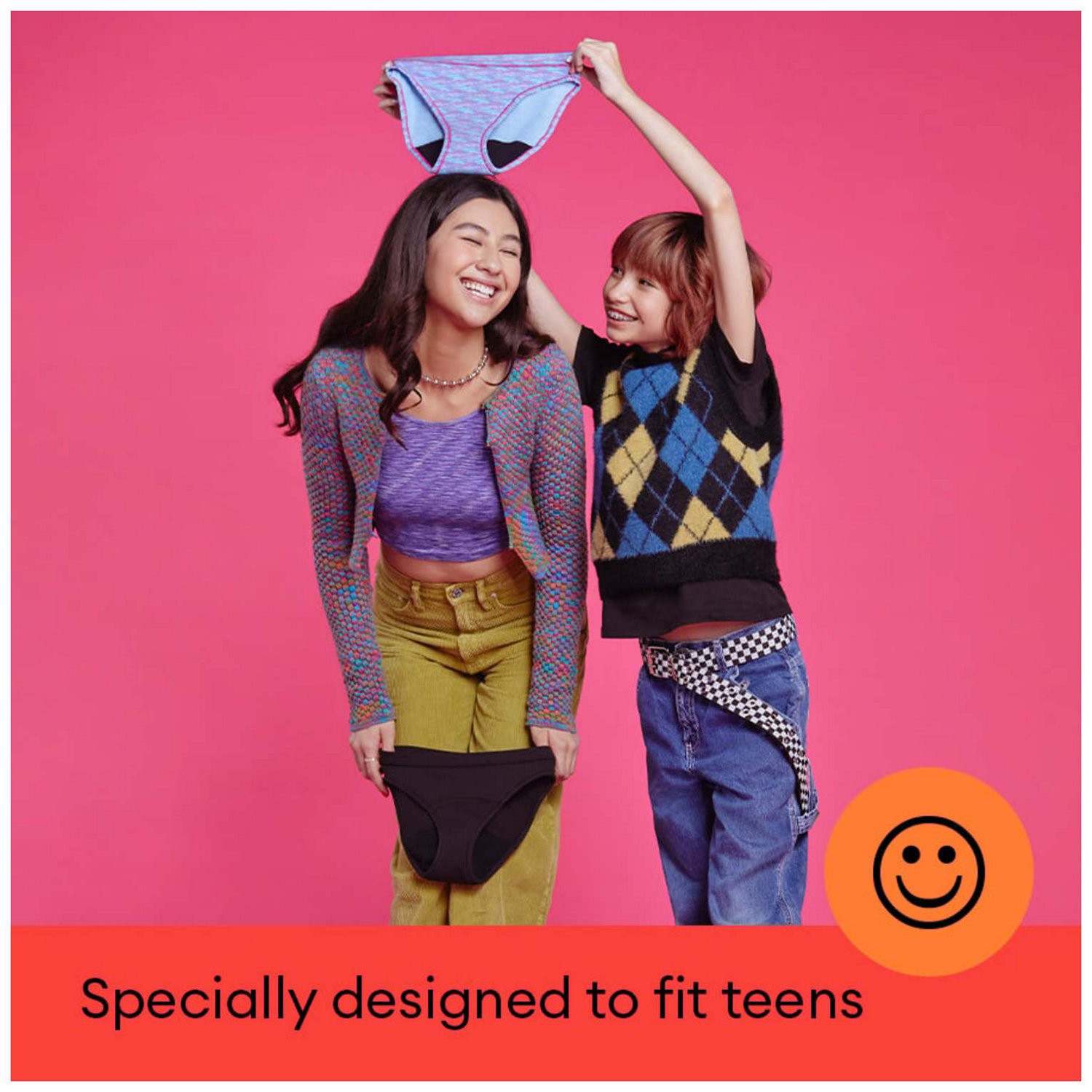 slide 5 of 6, Thinx Teens Black Leakproof Bikini Underwear Medium 1 ea, 1 ct