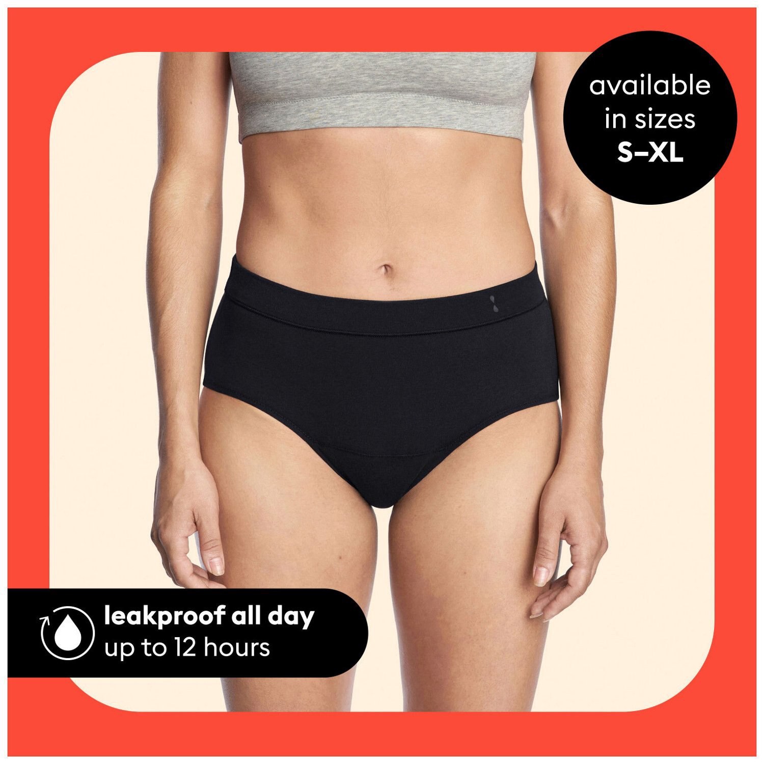 slide 6 of 7, Thinx Teens Black 9/10 (S/P) Bikini 1 Pair, 1 ct