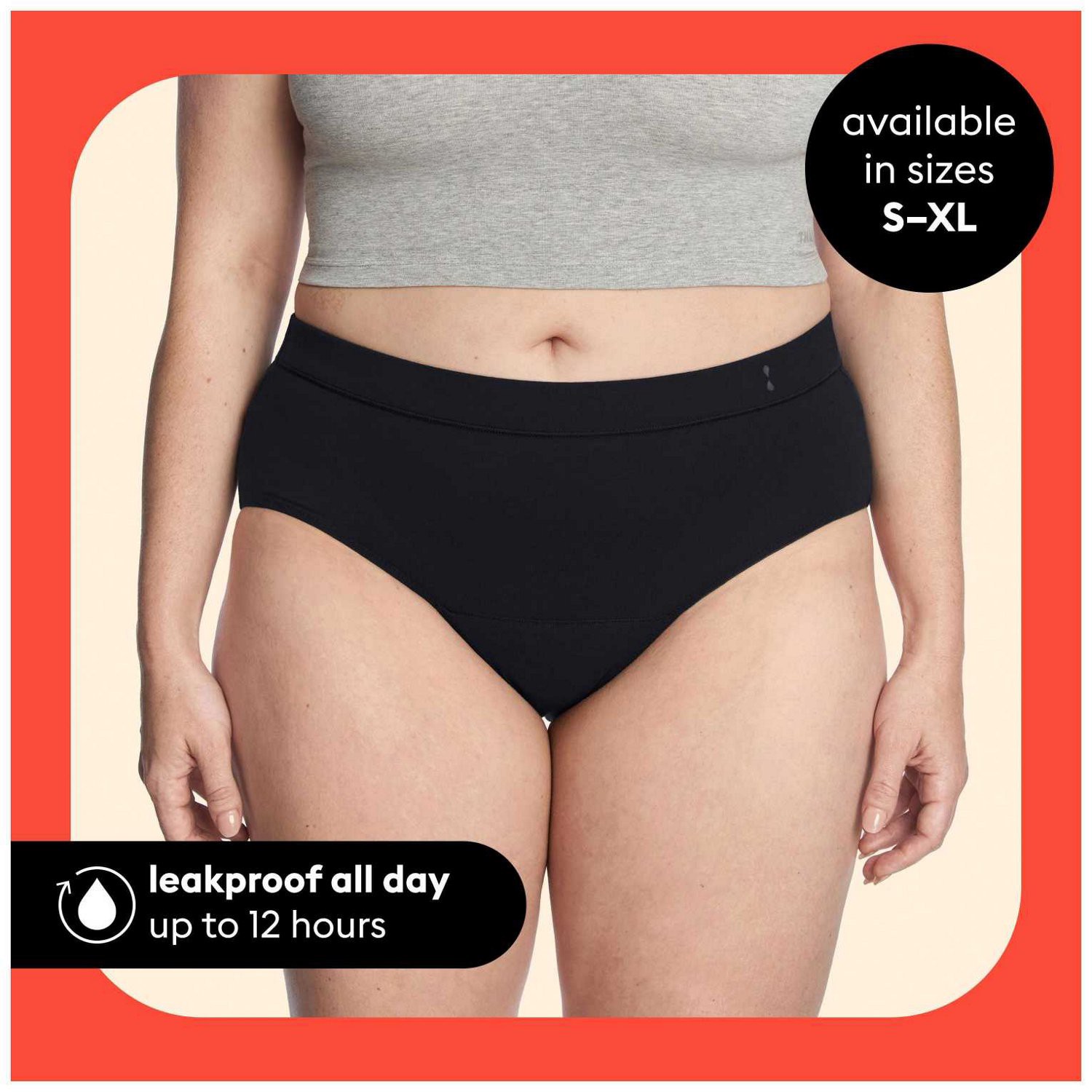 slide 3 of 8, Thinx for All Black Leakproof Brief Underwear Large 1 ea, 1 ct