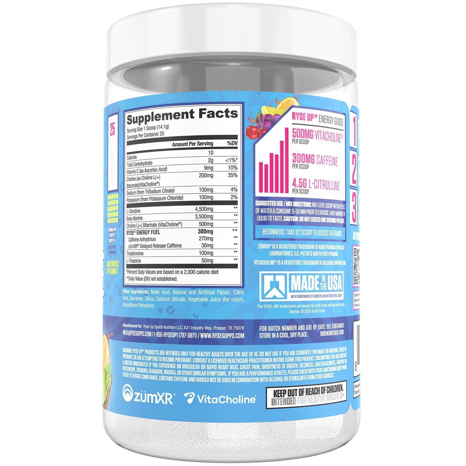 slide 2 of 3, Ryse Kool-Aid Tropical Punch Loaded Pre 12.5 oz, 12.48 oz