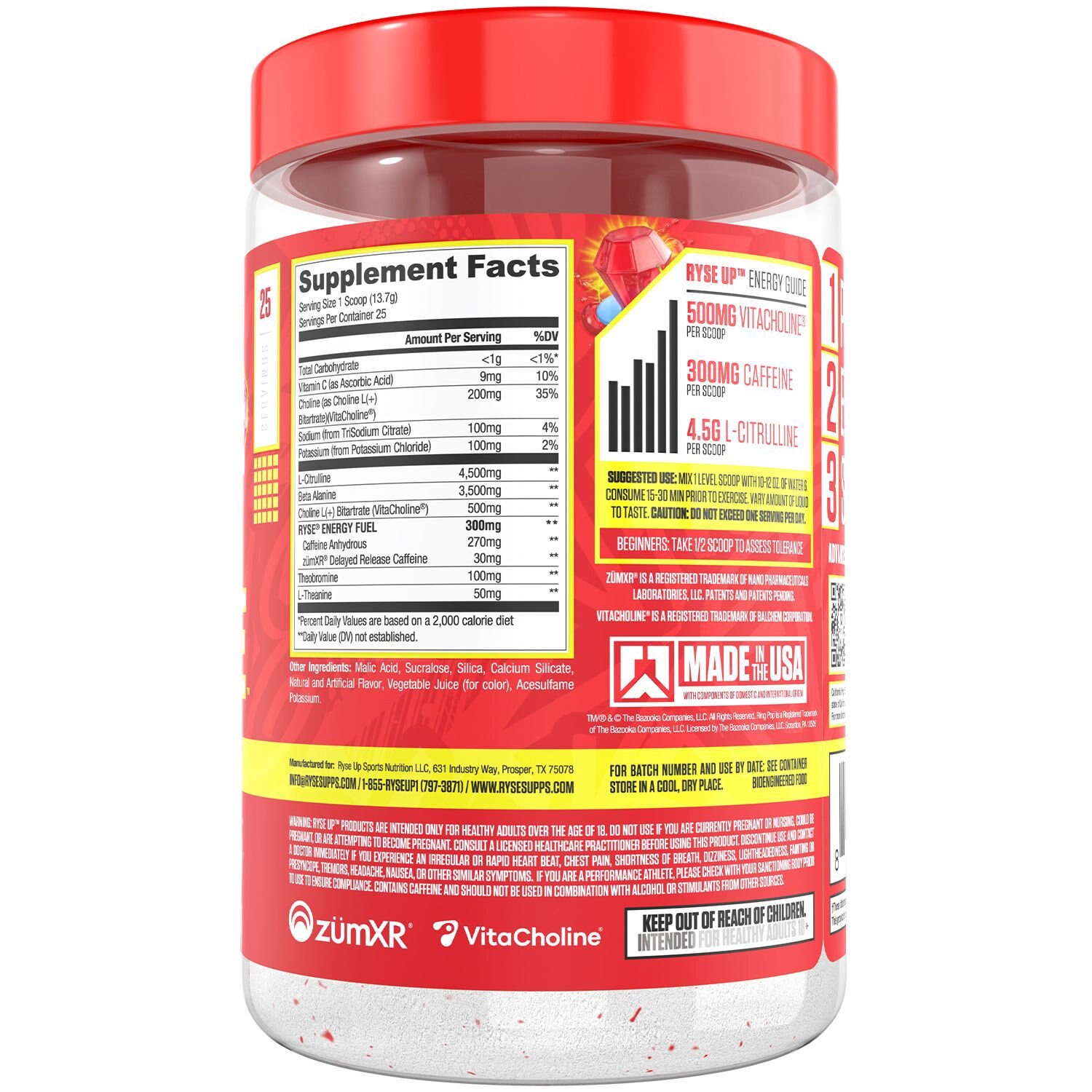 slide 3 of 3, Ryse RingPop Cherry Ring Pop Loaded Pre 12.1 oz, 12.48 oz