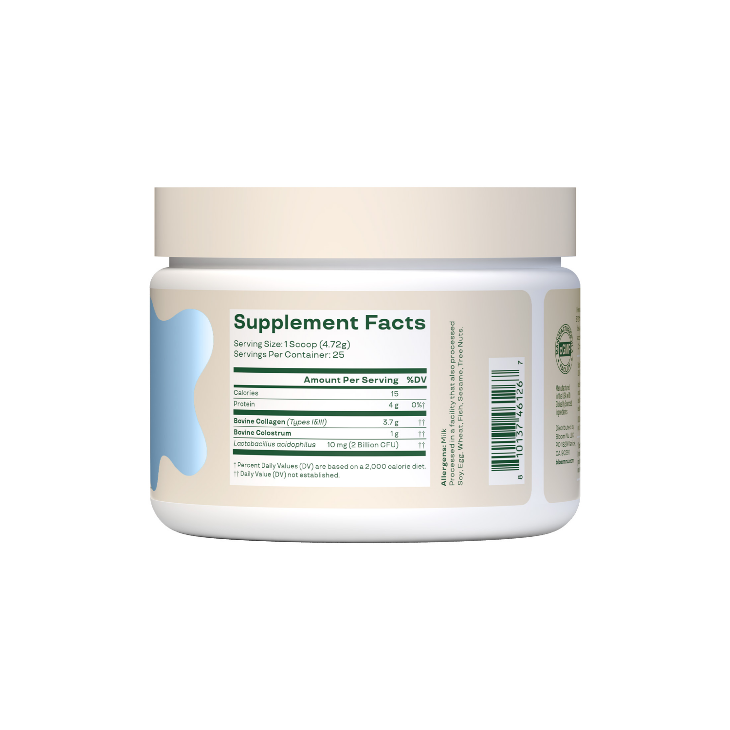 slide 2 of 5, Bloom Unflavored Colostrum & Collagen Peptides 4.16 oz, 4.16 oz