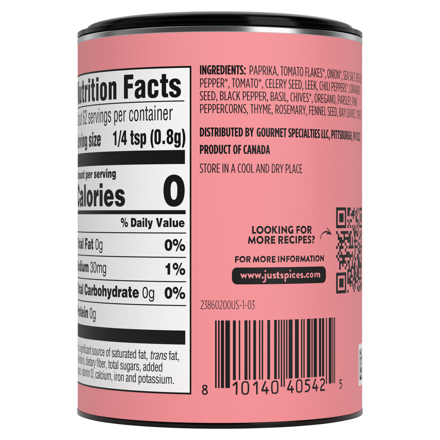 slide 2 of 4, Just Spices Pasta Allrounder ?Seasoning Blend, 1.76 oz Jar, 1.76 oz