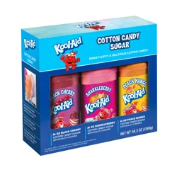 KOOL AID Kool-Aid Cotton Candy Flossing Sugar Black Cherry, Sharkleberry, Peach Mango - 3-Pack