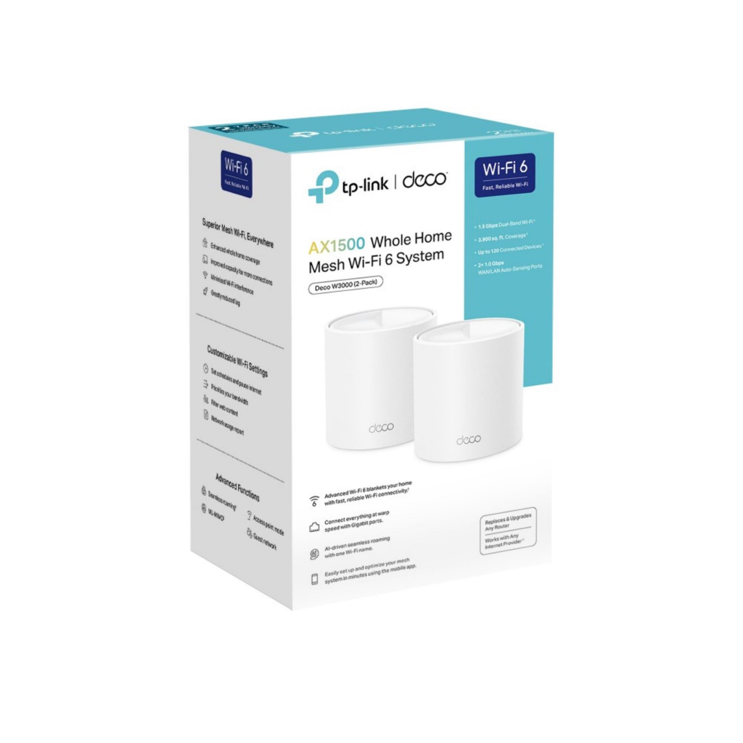 slide 2 of 3, TP Link Deco™ AX1500 Whole Home Mesh Wi-Fi 6 System, 1 ct