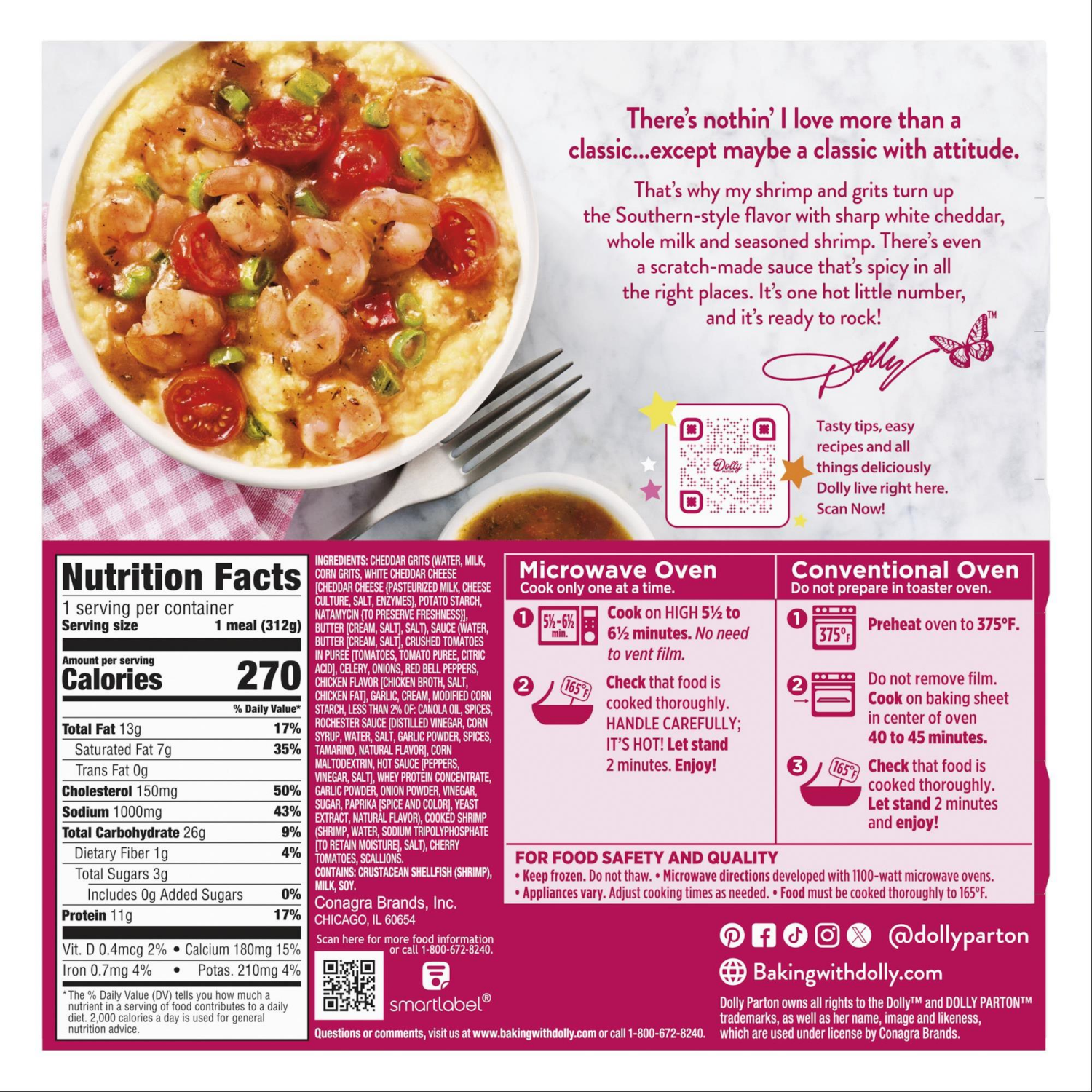 slide 2 of 8, Dolly Parton Shrimp Grits 11oz, 11 oz