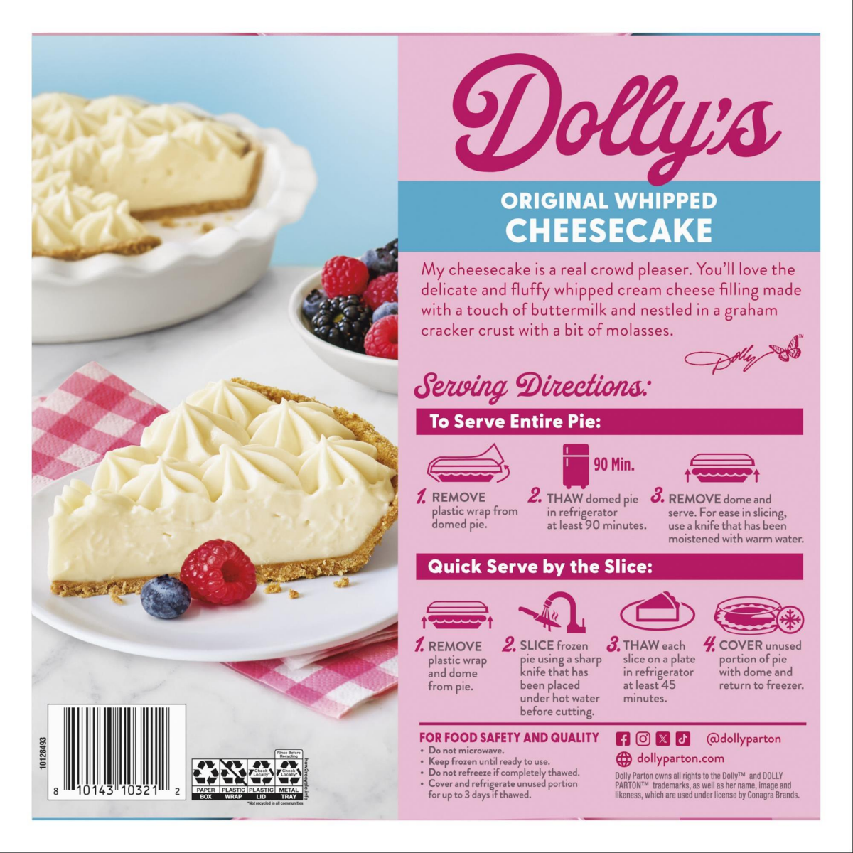 slide 2 of 2, Dolly Parton's Original Whipped Cheesecake, Thaw-and-Serve, Frozen 24 oz., 24 oz