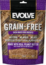 Evolve Grain-Free Oven-Baked Peanut Butter Dog Biscuits 12 oz