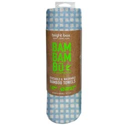 BRITE BOX Bright Box Labs Reusable Bamboo Cloths- Towel Roll- Blue/White 20 Sheets