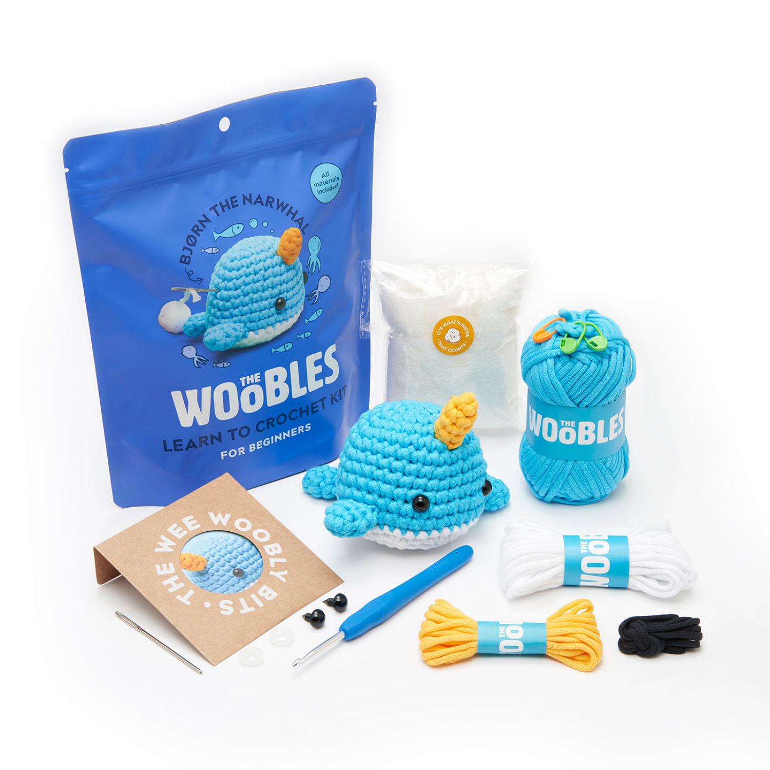 slide 2 of 5, The Woobles Bjorn the Narwhal Crochet Kit, 1 ct