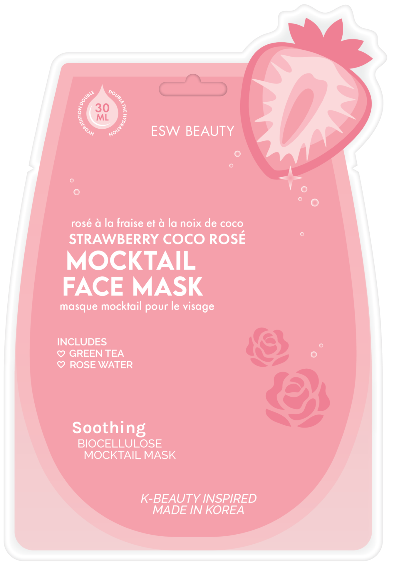 slide 1 of 1, ESW Beauty Strawberry Coco Rose Mocktail Face Mask 1.01 fl oz, 1.01 fl oz